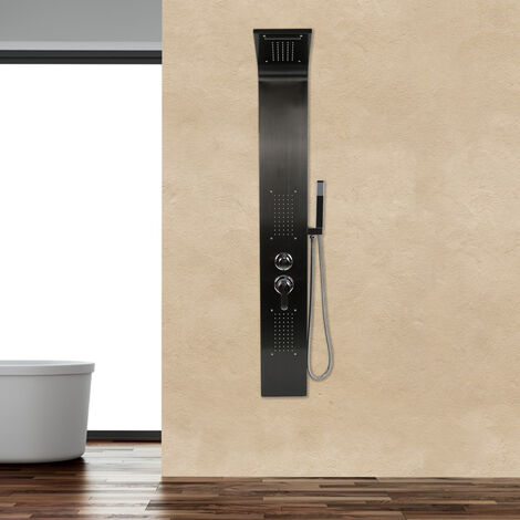 LED Colonna Doccia Idromassaggio in 304 Acciaio Inox Pannello Doccia Set Haloyo®,per Bagno Nera