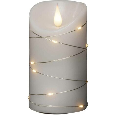 Candele natalizie LED candele addobbo natalizio lampada da tavolo effetto  sfarfallio candela, portastella effetto sfarfallio bianco trasparente, 1x  LED, DxH 14,5x165 cm