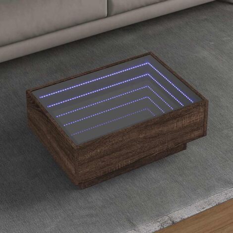 LED-Couchtisch Braun Eichen-Optik 70x50x30 cm Holzwerkstoff vidaXL