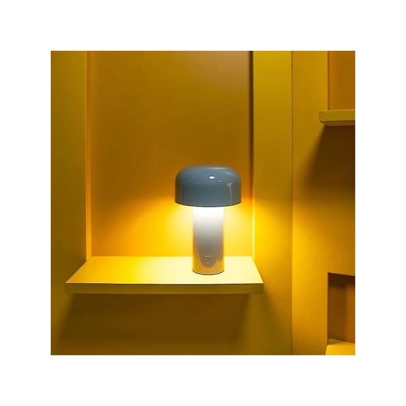 Lampe de table LED créative en forme de champignon avec chargeur 3 W Niveau 3 Veilleuse en métal