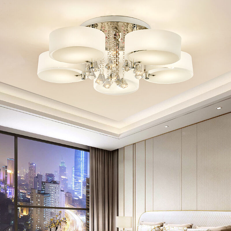 Livingandhome - led Crystal Ceiling Light Chandelier Lamp, 5 Head