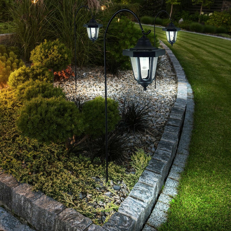 Led de conception 3 set lampes extérieures de lanternes solaires de plug-in Cour terrasses luminaire IP44