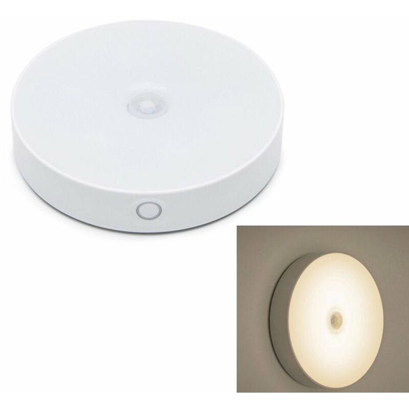 

LED de sensor de movimiento Luz nocturna, USB recargable,Blanco calido