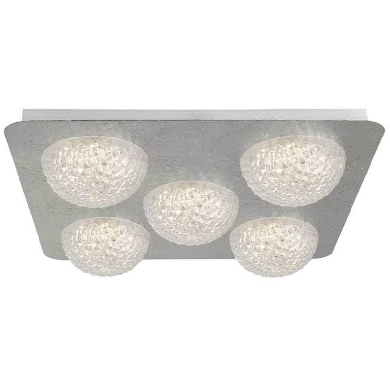 Searchlight - 5 Ljus Led Taklampa - Silver Blad Med Klar Akryl