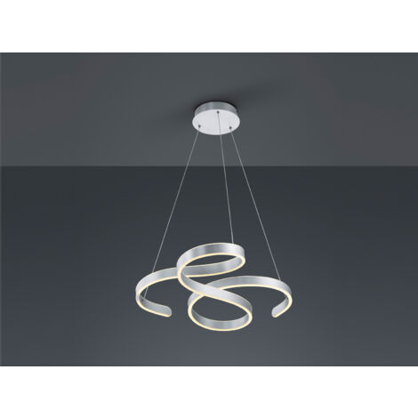 LED Decken Hänge Lampe Switch DIMMER Wohn Zimmer Pendel Leuchte Alu gebürstet Trio 371310105