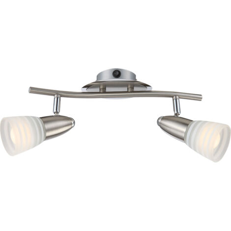 LED Decken Lampe Leuchte Beleuchtung Metall Nickel Matt Chrom Glas Opal Büro