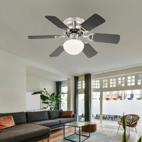 LED Decken Lampe Ventilator Lüfter Kühler Zugschalter Beleuchtung Recht-Links-Lauf 3 Stufen Holz Wohn- Schlaf- Ess- Zimmer Küche