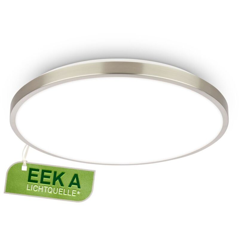 B.k.licht Kaida Deckenleuchte Ø33 Cm - 12, 7w, 2900lm, Led, Mit Eeka Lichtquelle, Neutralweiß, Nickel-matt