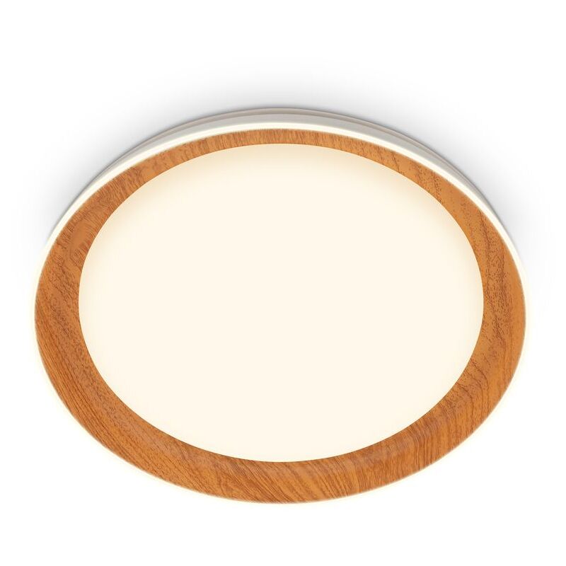 Briloner Led Deckenlampe Deckenleuchte Wohnzimmer Schlafzimmer Flur Holzdekor Warmweiß