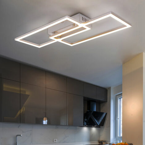 LEDKIA LED-Deckenleuchte 30W, Rechteckig – Holz & Metall, Dimmbar & Wählbare Farbtemperatur