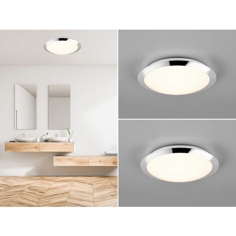 LED Deckenleuchte 2er Set in Chrom IP44 Badlampen, Ø 29cm