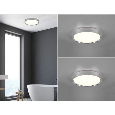 LED Deckenleuchte 2er Set in Silber Chrom IP44 Badlampen, Ø 33cm
