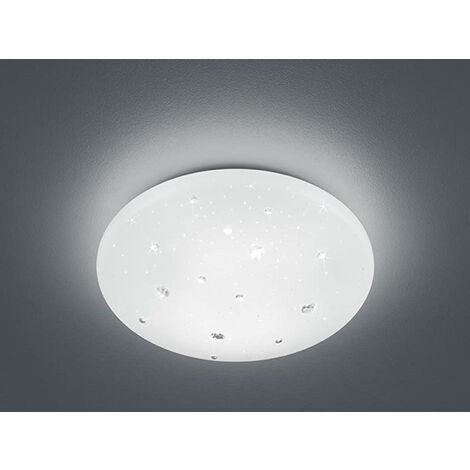 LED Deckenleuchte ACHAT mit Sternenhimmel Kunststoff Weiß, Ø 27cm