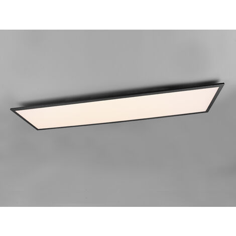 LED Deckenleuchte ALPHA Schwarz großes Panel rechteckig Ultra Slim, Breite 119cm