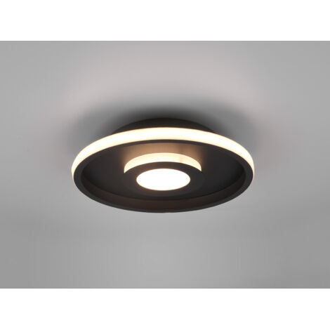 LED Deckenleuchte ASCARI rund Schwarz matt dimmbar IP44, Ø 30cm