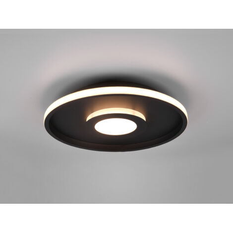 LED Deckenleuchte ASCARI rund Schwarz matt dimmbar IP44, Ø 40cm
