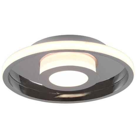 LED Deckenleuchte ASCARI rund Silber Chrom dimmbar IP44, Ø 30cm