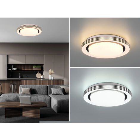 LED Deckenleuchte ATRIA Fernbedienung dimmbar Sternenhimmel Schwarz, Ø 27cm