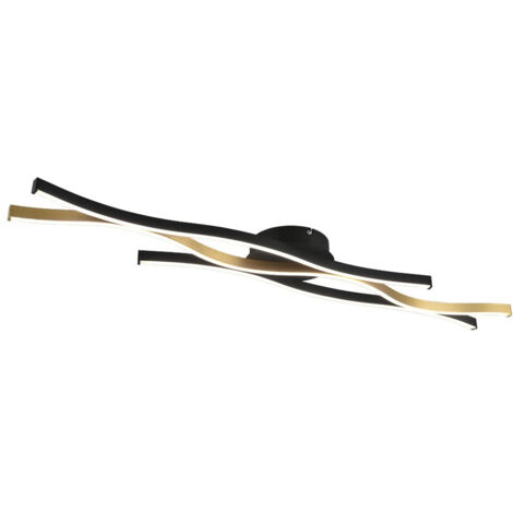 LED Deckenleuchte BLAZE dimmbar Lichtfarbe einstellbar Schwarz Gold, B: 107cm