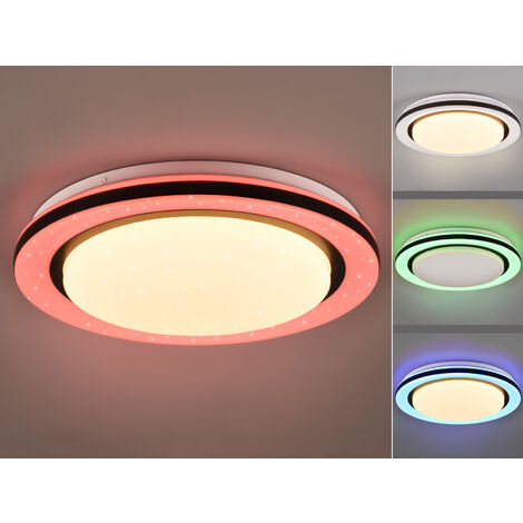 LED Deckenleuchte CARTIDA Fernbedienung Sternenhimmel Farbwechsel, Ø 38cm
