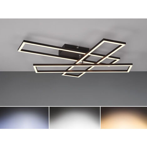 LED Deckenleuchte CORSO dimmbar Lichtfarbe einstellbar, Schwarz, 66cm lang