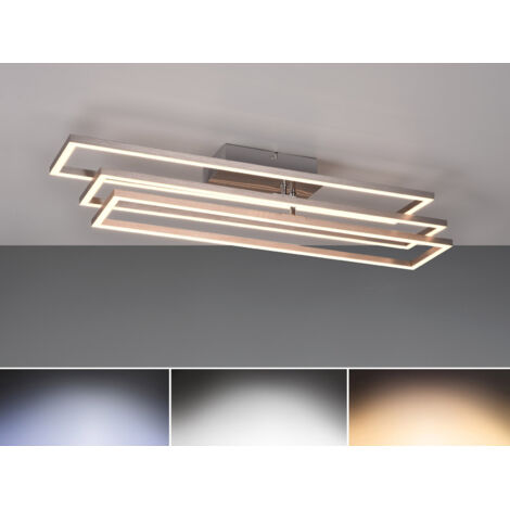 LED Deckenleuchte CORSO dimmbar Lichtfarbe einstellbar, Silber, 66cm lang
