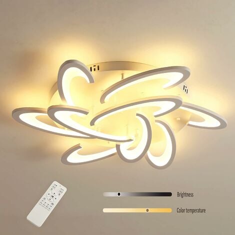 AISKDAN LED Deckenleuchte dimmbar, Deckenlampe mit Fernbedienung, 9-Kopf-Acryl-Lamparas für Wohnzimmer-Schlafzimmer