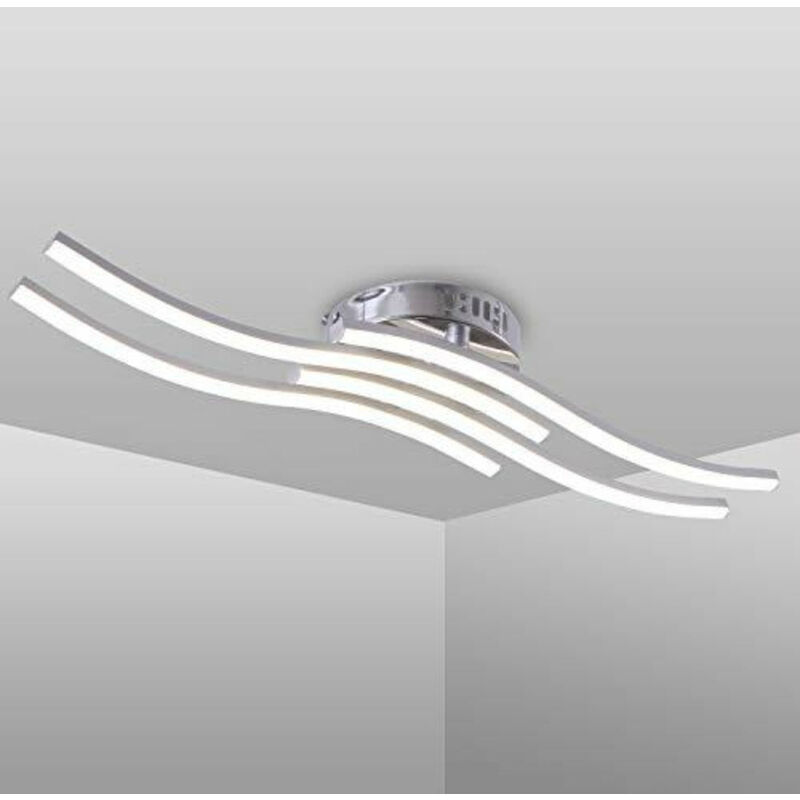 Goeco - LED Deckenleuchte, Einfache Wellenförmige Deckenlampe, 4 flammig, 4.000K Neutralweiß 24W, 2.000 Lumen, Moderne LED Lampe für Wohnzimmer oder