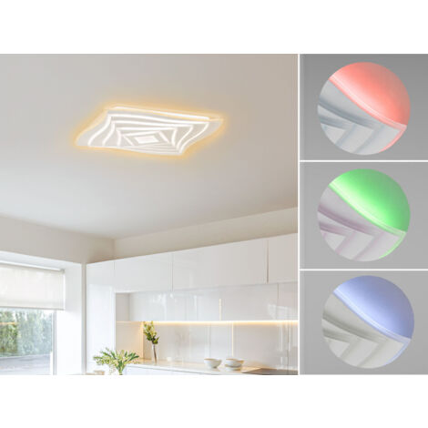 LED Deckenleuchte HERO dimmbar, Tageslicht & RGB, Quadrat 50cm