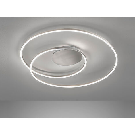 LED Deckenleuchte HOLY Silber, dimmbar & Tageslicht, Ø49cm groß