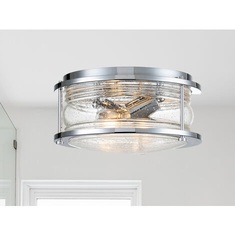 LED Deckenleuchte in Chrom für Badezimmer & Wohnraum, Ø30,5cm