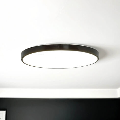 LED Deckenleuchte IP44 Schwarz Weiß 4000 K neutralweißes Licht 890 lm Deckenlampe