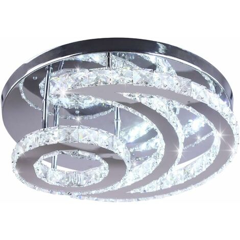 DELAVEEK LED Deckenleuchte Kristall Moderne Dimmbar 3000K/4000K/6000K Rund Deckenlampe Für Wohnzimmer Schlafzimmer Esszimmer Büro