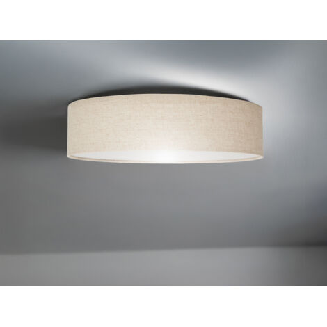 LED Deckenleuchte Leinenstoff / Abdeckung satiniert, Ø 40cm