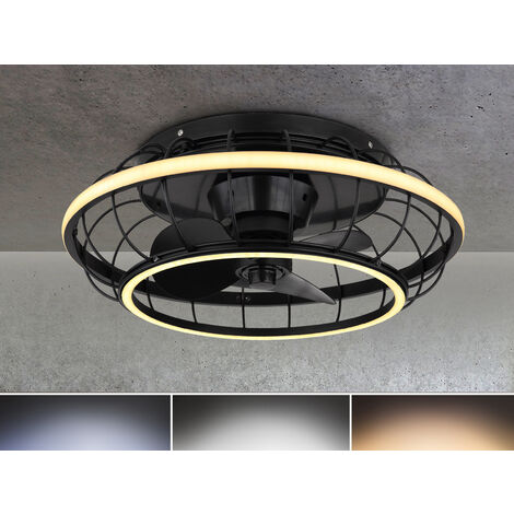 LED Deckenleuchte LEONHARD mit Ventilator & Fernbedienung, dimmbar, Ø 50cm