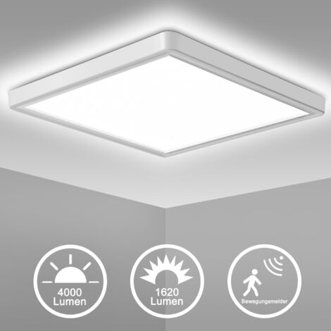 Flurlampe Weiß 18W Deckenlampe Mit Bewegungsmelder Sensor LED Deckenleuchte Flurlampe LED Lampe Deckenlampe Mit Sensor Innen