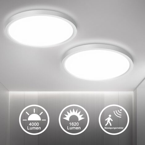 LED Deckenleuchte mit Bewegungsmelder 2er-Set Flurlampe Rund