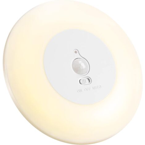 LED-Deckenleuchte mit Bewegungsmelder, batteriebetrieben, für den Innenbereich, 3000 K, kabellose Deckenleuchte für Schränke, Keller, Garderobe, Speisekammer, Treppen [Energieklasse A+]
