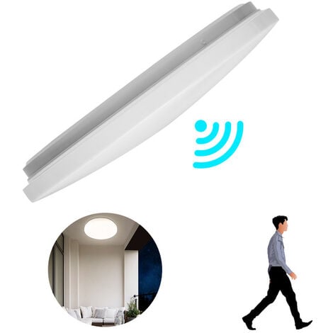 LED Deckenleuchte mit Bewegungsmelder Innen 18W Φ40cm Rund Deckenlampe Neutralweiß für Badezimmer Balkon Wohnzimmer Flur
