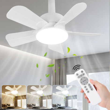 LED Deckenleuchte mit Deckenventilator und Fernbedienung Leise Dimmbar 46W 1700LM, LED fest integriert, Kaltweiß, Neutralweiß, Warmweiß, 6 Geschwindigkeitsstufen 3 Farbtemperaturen 1700LM Dimmbar Häng