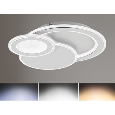 LED Deckenleuchte mit Fernbedienung Deckenleuchte Wohnzimmer Modern Schlafzimmerlampe dimmbar, CCT Memory weiß, 36W 2850Lm, LxBxH 49x47x8 cm, Wofi 11861