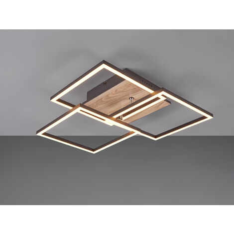 LED Deckenleuchte MOBILE Holzdekor dimmbar & Lichtfarbe einstellbar, Breite 42cm