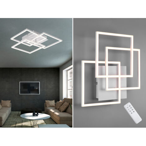 LED Deckenleuchte MOBILE Weiß dimmbar Nachtlicht Lichtfarbe einstellbar, B: 42cm
