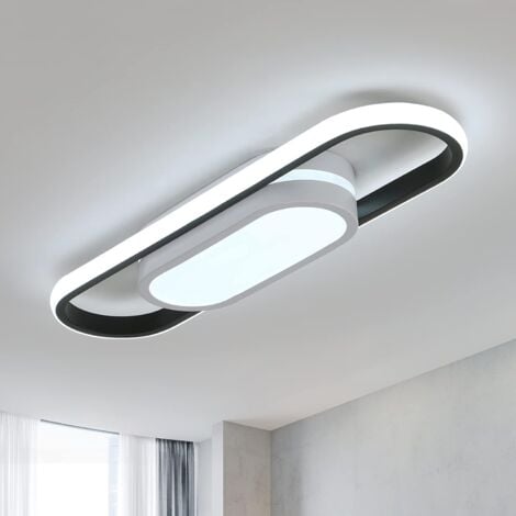 DELAVEEK LED Deckenleuchte Modernes Design Kaltweiß 6000K Oval Deckenlampe Für Wohnzimmer Schlafzimmer Esszimmer Büro