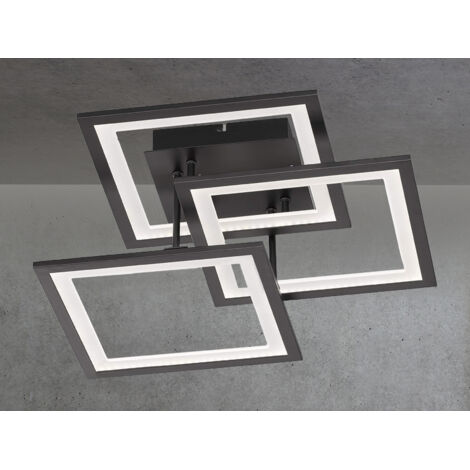 LED Deckenleuchte MODESTO dimmbar Schwarz, Breite 51cm