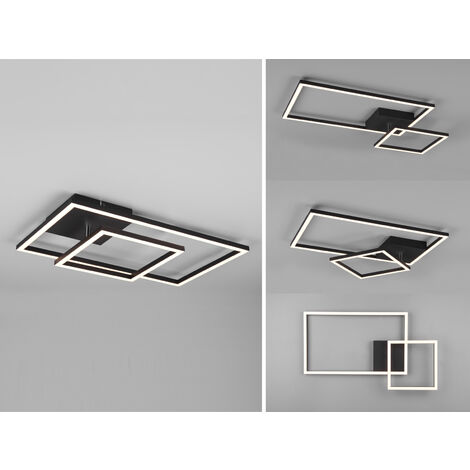 LED Deckenleuchte PADELLA Schwarz dimmbar Warmweiß, Breite 63cm