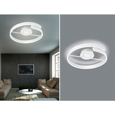 LED Deckenleuchte PARMA Metall Weiß matt 3 Stufen Dimmer Ring, Ø 50cm
