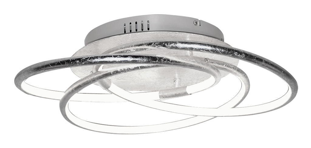 Etc-shop - LED Deckenleuchte Ring Design Deckenlampe ALU Modern Wohnzimmerlampe Decke, Blattsilber Optik, 1x LED 30W 2100Lm warmweiß, DxH 50x14 cm