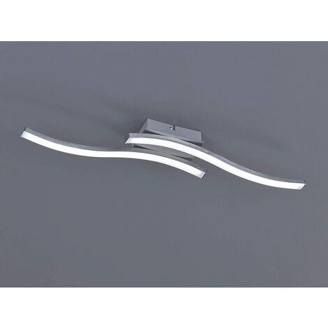LED Deckenleuchte ROUTE Metall Silber 2-flammig, Warmweiß, Breite 56cm