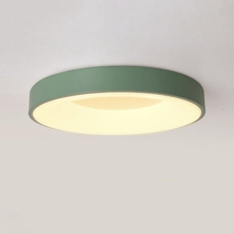 WOTTES LED Deckenleuchte Rund Deckenlampe Metall Acryl Pendelleuchte Grün 18W Ø30CM für Küche Wohnzimmer Flur - Warmweißes Licht